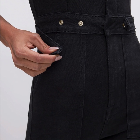 $199 Women’s small black fit for success denim Jean jumpsuit by Good American - Picture 5 of 9